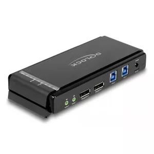 DeLOCK 11476 (KVM) tastatūras/video/peļu pārslēgšanas mehānisms Melns