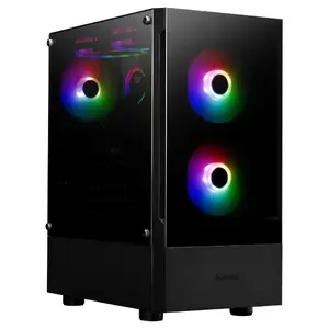 GAMDIAS Talos E3 Midi Tower PC Case Black with 3 Pre-installed 120 mm Fans, ATX Support and USB Ports