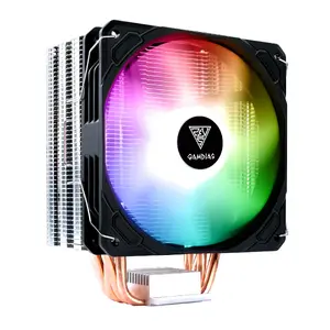 Воздушный кулер GAMDIAS Boreas E1-410 с 12 см гидравлическим вентилятором, скоростью 720–2200 об/мин и черным корпусом