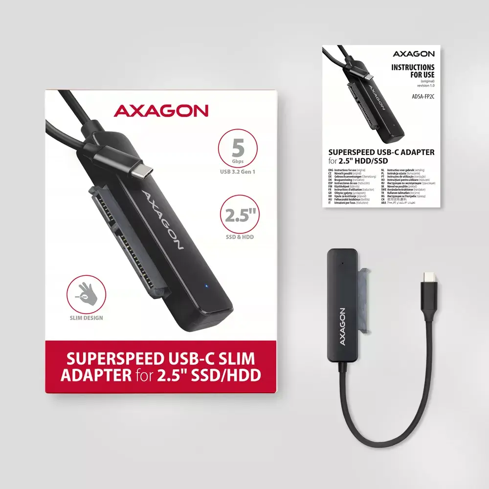 Adapteris Axagon ADSA-FP2C USB-C 5Gbps - SATA 6G Photo 6
