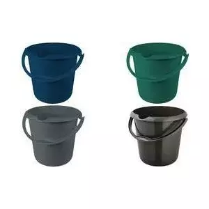 Bucket keeeper mika eco 10L round, graphite color, made from 100% recycled plastic