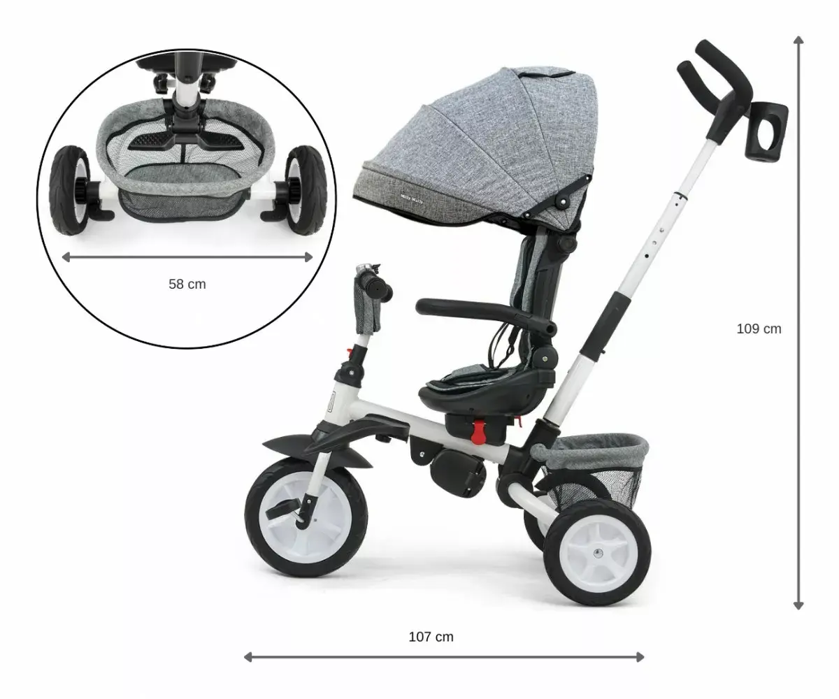 Trīsritenis milly mally Stanley Rubber Grey 3116 Photo 9