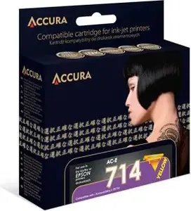Ink cartridge Accura AC-E714Y compatible yellow for printers, model AC-E714Y