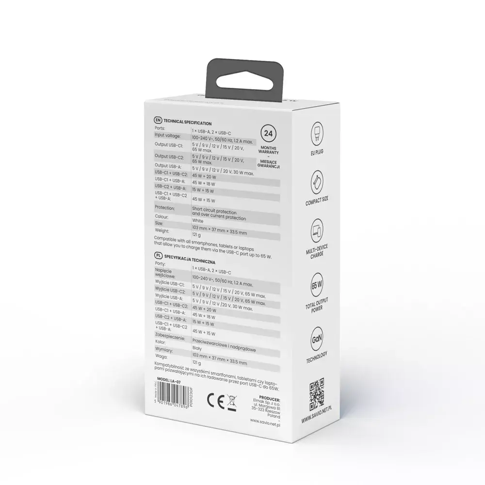 SAVIO LA-07 GaN 65W charger Photo 9