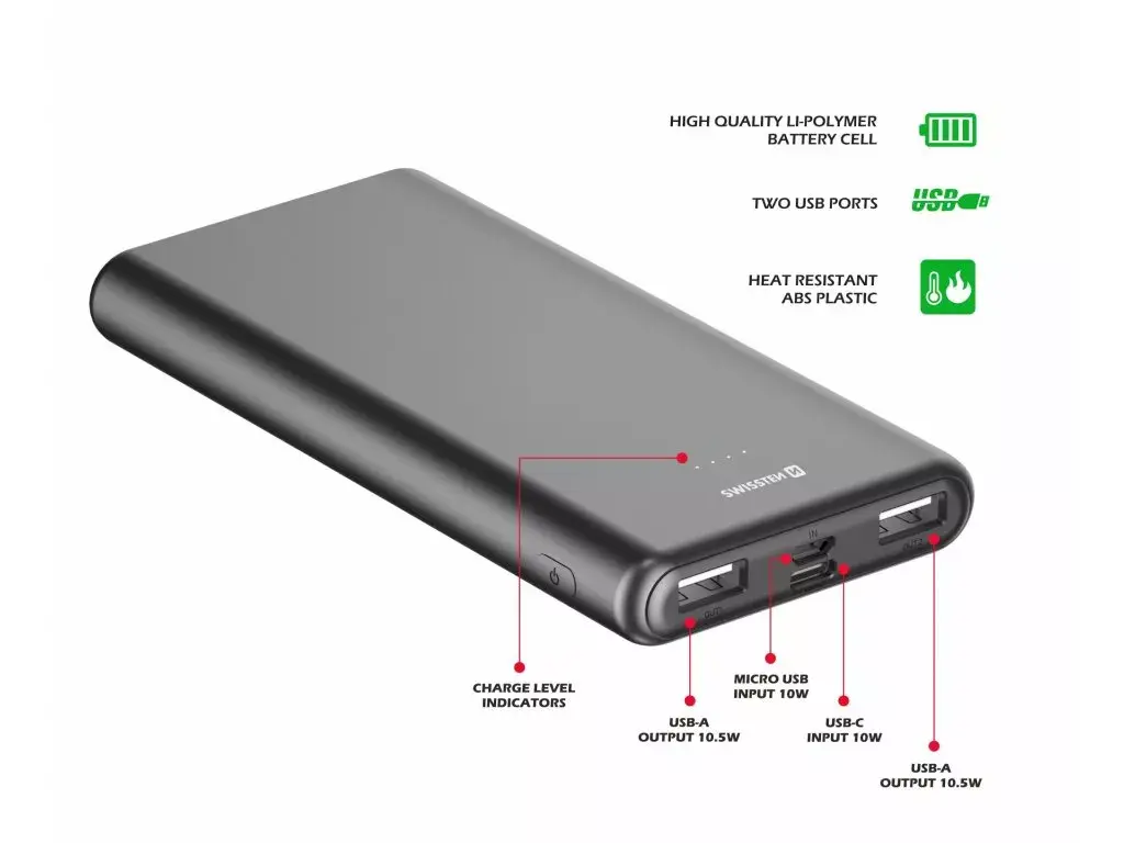 Power bank SWISSTEN 22013960 10000 mAh Photo 3