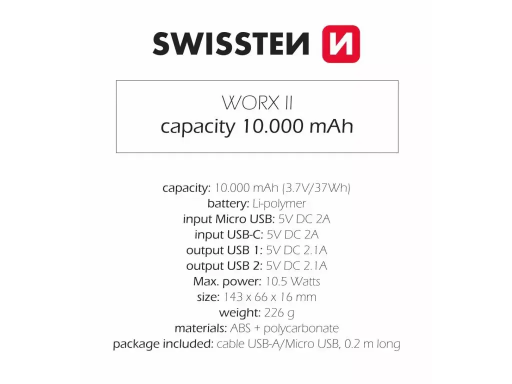 Power bank SWISSTEN 22013960 10000 mAh Photo 4