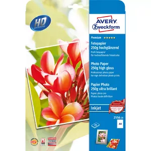 Avery Premium Inkjet Fotopapier tintes printeru papīrs A4 (210x297 mm) High-gloss 20 lapas Balts