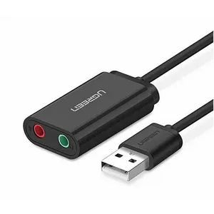 Внешняя USB-аудиокарта UGREEN 15 см (черный)