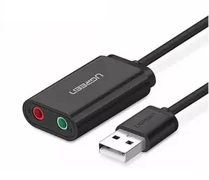 UGREEN US205 Внешняя USB звуковая карта черный