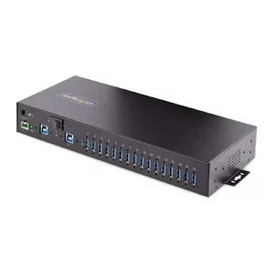 StarTech.com 16-портовый промышленный USB 3.0 хаб 5Гбит/с Металл DIN Монтаж ESD Защита