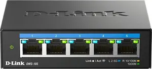 D-Link 5-Port 2.5G Multi-Gigabit Desktop Switch Unmanaged L2 5x2.5G Ports