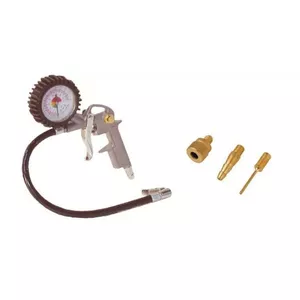 Pneumatic tire inflation gun STANLEY 150540XSTN with pressure gauge, set of 3 nozzles