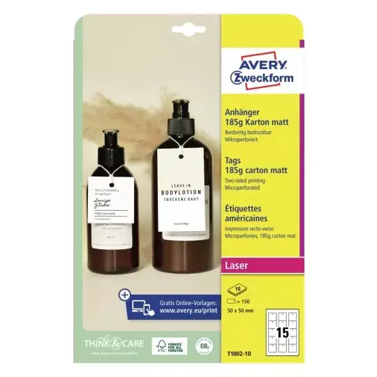 Неадгезивная печатная этикетка Avery T1002-10 Photo 2