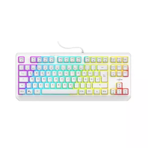 uRage Exodus 220 TKL Spēļu tastatūra Vadu USB QWERTZ Vācu Baltā RGB LED 88 taustiņi