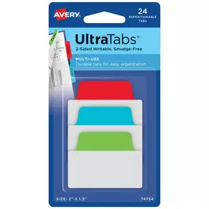Blank tab index Avery Ultra Tabs 74754 Blue Green Red