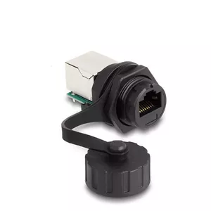 Разъем кабеля DeLOCK RJ50 jack к RJ50 jack IP68 водонепроницаемый черный