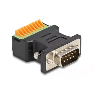 DeLOCK D-Sub 9 vīriešu uz termināla bloku adapteris ar pogu