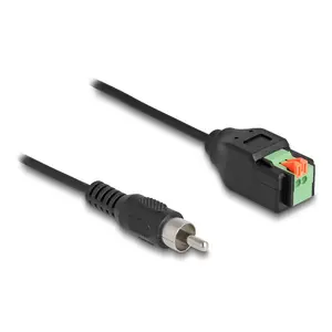Адаптер DeLOCK RCA male на клеммный блок с кнопкой 15 см