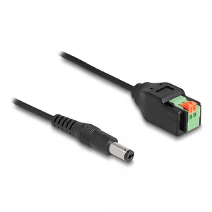 DeLOCK DC Cable 2.1 x 5.5 mm male to 2 pin Terminal Block Adapter 15 cm