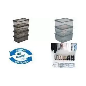 Storage box set keeeper bea 3×18 L crystal-grey with Air‑Control System