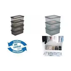 Storage box set keeeper bea 3x 11 L crystal-grey with Air-Control System