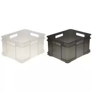 Storage box keeeper Euro-Box XL 28 L, grey crystal-grey, stackable plastic container