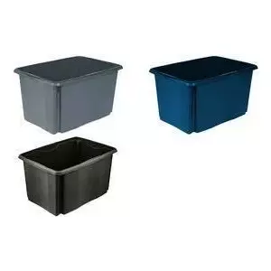 Storage box keeeper Emil eco 45 L, eco-grey, made from recycled material