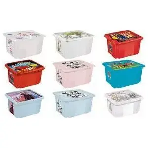 Storage box keeeper Karolina Bambi 45L with lid, stackable, transparent