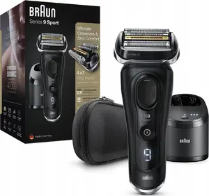 Braun Series 9 9352cc Sport Бритва сетчатая с триммером Active Quattro Head Влажное и сухое бритье Аккумулятор Черный Серый