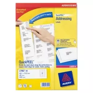 Addressing Label Avery L7162-40 White Laser 99.1x33.9mm 640 Labels