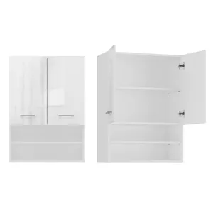Настенный шкаф для ванной top e shop POLA MINI DK BPOŁ, белая рама, 4 полки