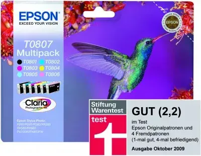 Картридж Epson Multipack 6-цветов T0807 Черный Голубой Светло-голубой Магента Светло-магента Желтый Photo 3
