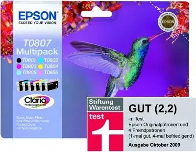 Картридж Epson Multipack 6-цветов T0807 Черный Голубой Светло-голубой Магента Светло-магента Желтый Photo 6