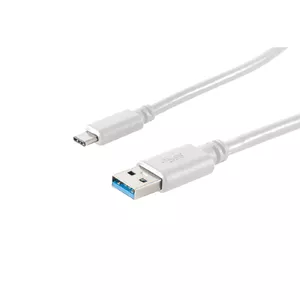 USB kabelis S/CONN 13-31186 1.8m USB A uz USB C 5 Gbit/s Balts