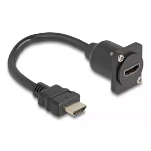 DeLOCK D-Tipa HDMI kabelis vīriešu uz sieviešu melns 20 cm