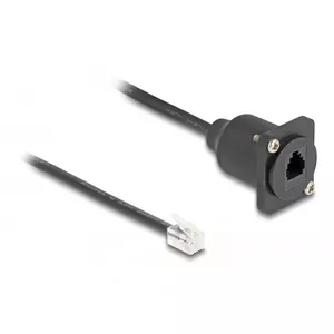DeLOCK D-Type RJ10 cable plug to jack black 30 cm