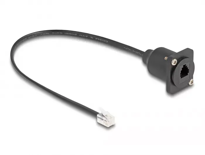 DeLOCK D-Type RJ10 cable plug to jack black 30 cm Photo 2