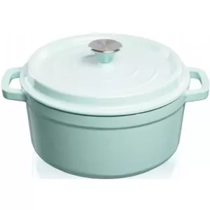 Чугунная кастрюля GRAND_FEU Grand Feu Casserole 3,5 л бирюзовая, с эмалированным покрытием