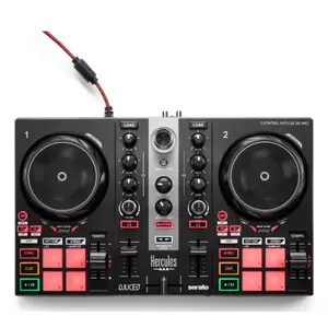 DJ controller Hercules INPULSE 200 MK2, 2-channel, 2 scratch platters, USB, Serato DJ Lite, backlit buttons, crossfader
