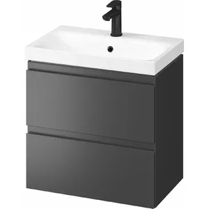 Тумба с раковиной CERSANIT SET B814 MODUO SLIM 60 Antracytowy DSM (тумба + умывальник)
