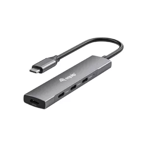 Хаб Equip USB-C 4-Port USB 3.2 Gen 1 Черный Серебристый Алюминий