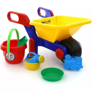 Wheelbarrow and Sand Accessories Set Wader 41838 POLESIE — children's wheelbarrow with sand tools