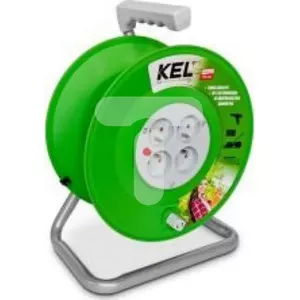 Кабельный барабан KEL с 4 розетками и заземлением IP20 для кабеля до 50м 3x1.5мм