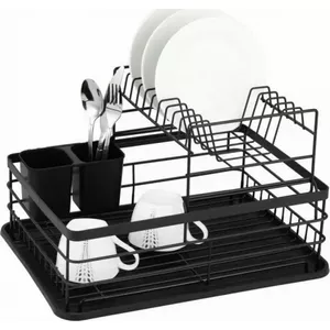 Dish dryer two-tier KingHoff KH-1716 — stainless steel two-level rack for dishes and utensils