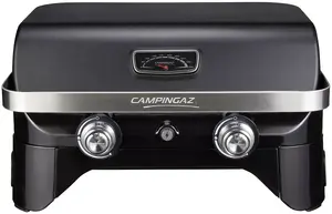 Galda gāzes grils Campingaz Attitude 2100 LX, 5000 W, restīte + griddles, 650×520×360 mm, melns/nerūsējošais tērauds