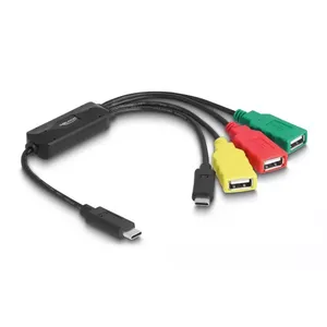 DeLOCK 4 Port USB 2.0 Cable Hub USB Type-C to 3 x USB-A female + 1 x USB-C male