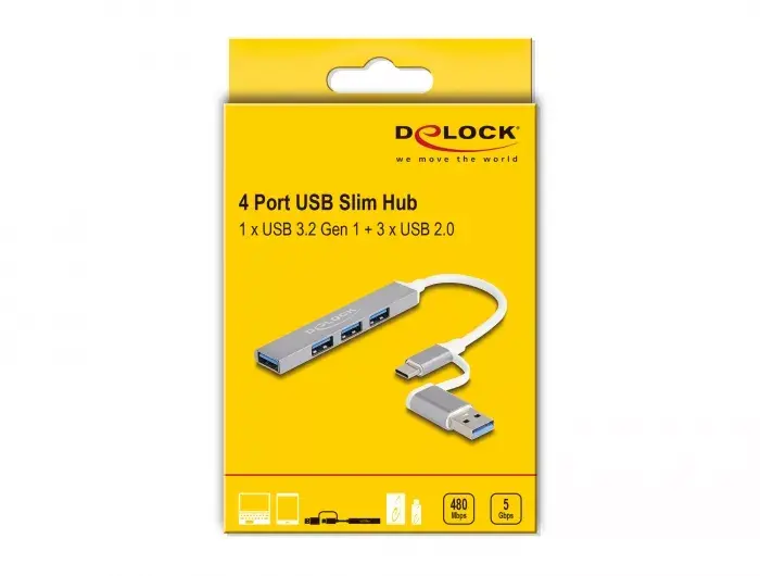 DeLOCK 4 Port Slim USB Hub Photo 3