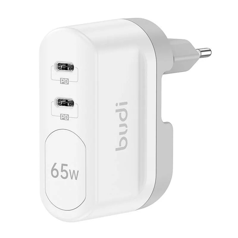 Sienas lādētājs Budi 326RE 2x USB-C