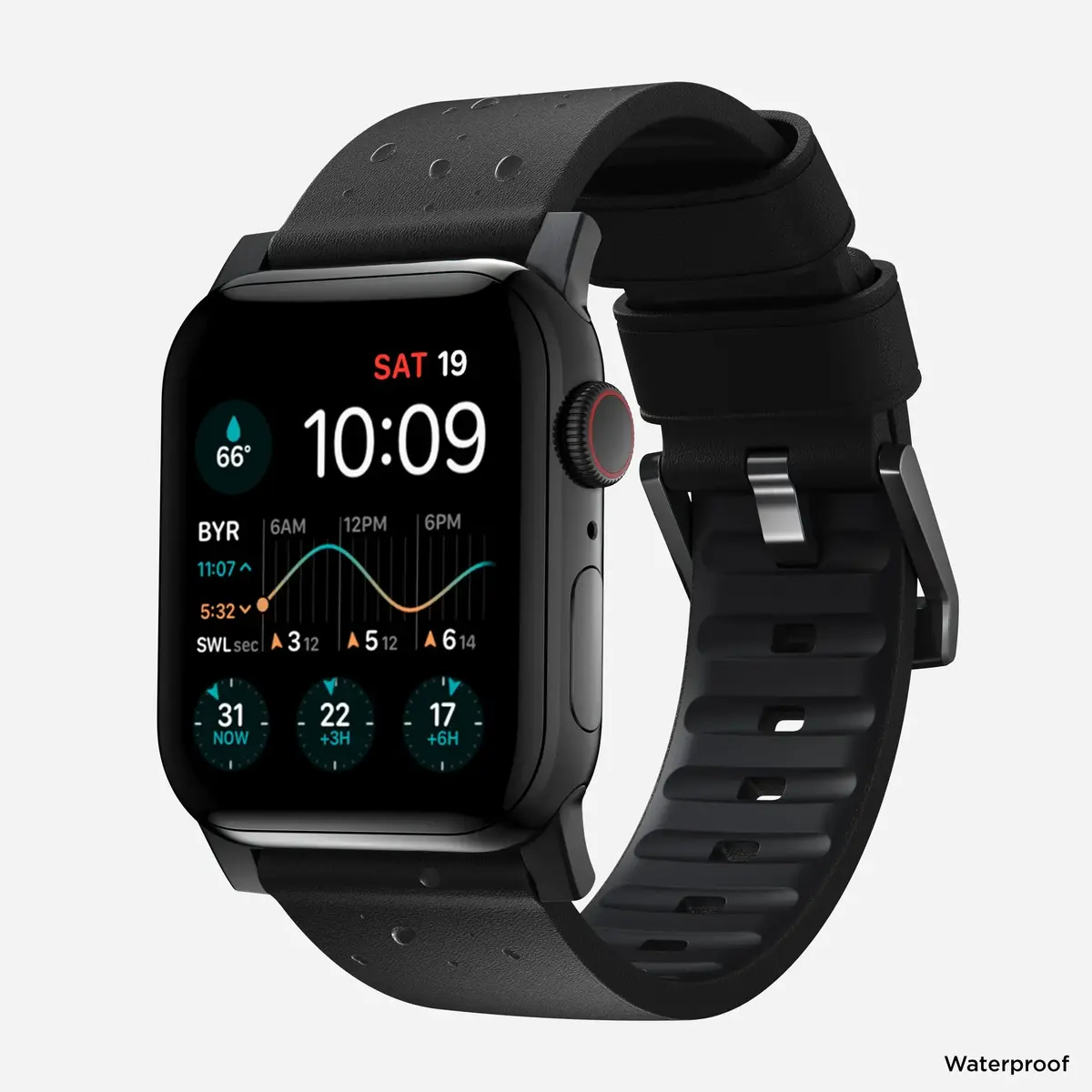 Nomad Active Band Pro Black Leather — viedpulksteņa siksniņa Photo 2