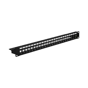 Patch panel 1U EFB Elektronik 37580.1V2 — metal, black, 482.6×44.2×93.8 mm, rack mounting